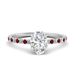 Load image into Gallery viewer, three-fourth-under-halo-oval-shaped-diamond-engagement-ring-with-ruby-in-FD9168OVRGRUDRANGLE3-NL-WG
