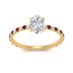 Load image into Gallery viewer, three-fourth-under-halo-oval-shaped-diamond-engagement-ring-with-ruby-in-FD9168OVRGRUDRANGLE3-NL-YG
