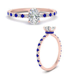 Load image into Gallery viewer, three-fourth-under-halo-oval-shaped-diamond-engagement-ring-with-sapphire-in-FD9168OVRGSABLANGLE3-NL-RG

