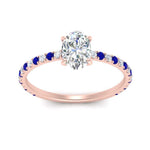 Load image into Gallery viewer, three-fourth-under-halo-oval-shaped-diamond-engagement-ring-with-sapphire-in-FD9168OVRGSABLANGLE3-NL-RG
