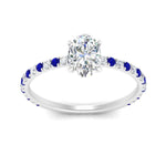 Load image into Gallery viewer, three-fourth-under-halo-oval-shaped-diamond-engagement-ring-with-sapphire-in-FD9168OVRGSABLANGLE3-NL-WG
