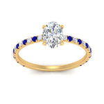 Load image into Gallery viewer, three-fourth-under-halo-oval-shaped-diamond-engagement-ring-with-sapphire-in-FD9168OVRGSABLANGLE3-NL-YG
