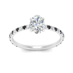 Load image into Gallery viewer, three-fourth-under-halo-oval-shaped-engagement-ring-with-black-diamond-in-FD9168OVRGBLACKANGLE3-NL-WG
