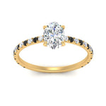 Load image into Gallery viewer, three-fourth-under-halo-oval-shaped-engagement-ring-with-black-diamond-in-FD9168OVRGBLACKANGLE3-NL-YG
