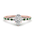 Load image into Gallery viewer, three-fourth-under-halo-pear-shaped-diamond-engagement-ring-with-emerald-in-FD9168PERGEMGRANGLE3-NL-RG
