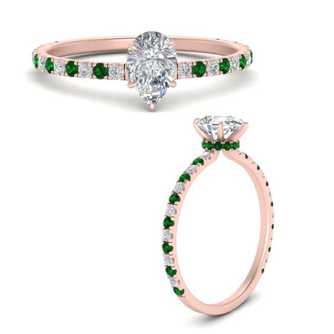 three-fourth-under-halo-pear-shaped-diamond-engagement-ring-with-emerald-in-FD9168PERGEMGRANGLE3-NL-RG