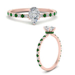 Load image into Gallery viewer, three-fourth-under-halo-pear-shaped-diamond-engagement-ring-with-emerald-in-FD9168PERGEMGRANGLE3-NL-RG
