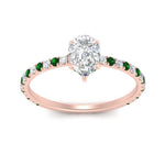Load image into Gallery viewer, three-fourth-under-halo-pear-shaped-diamond-engagement-ring-with-emerald-in-FD9168PERGEMGRANGLE3-NL-RG