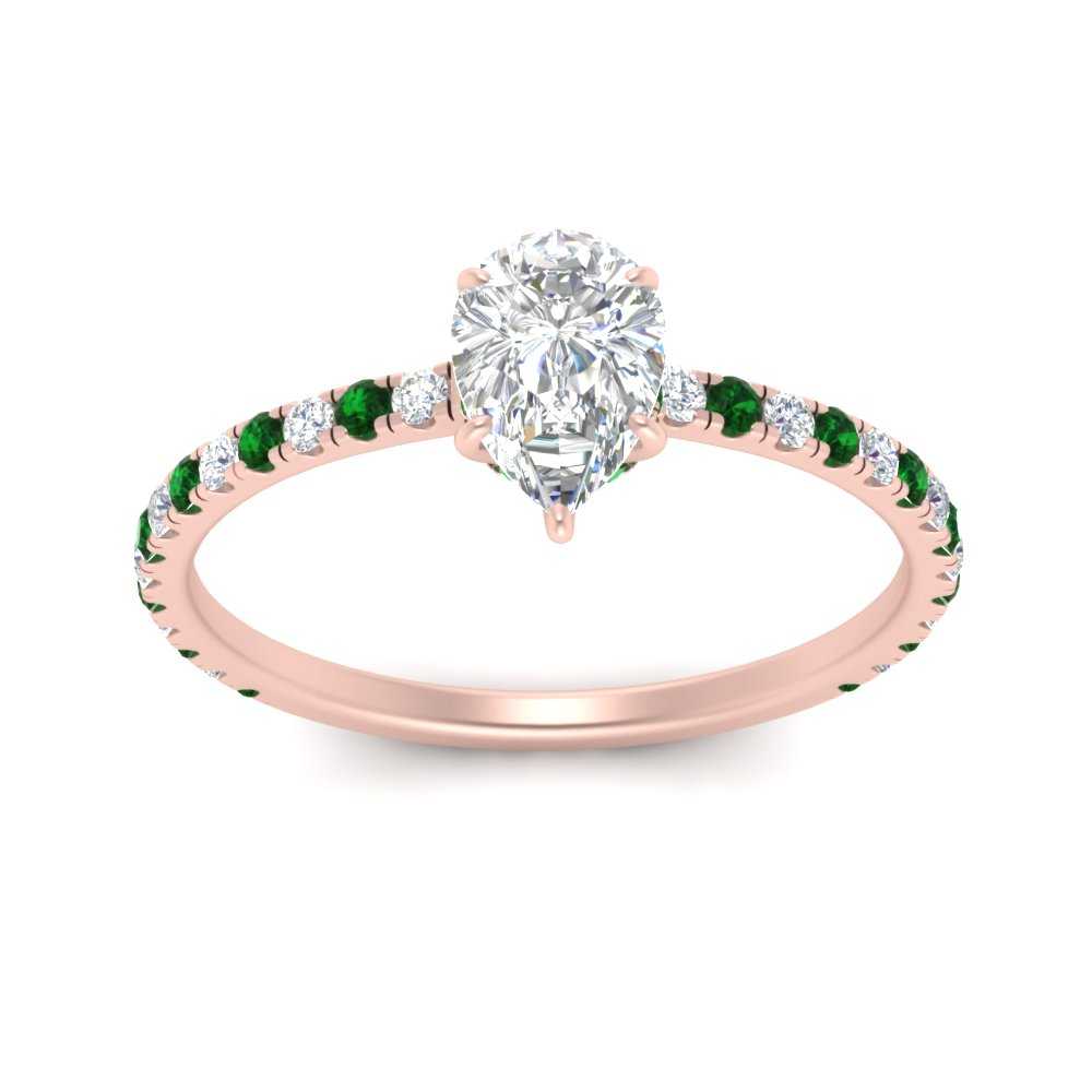 three-fourth-under-halo-pear-shaped-diamond-engagement-ring-with-emerald-in-FD9168PERGEMGRANGLE3-NL-RG