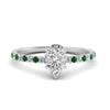 Load image into Gallery viewer, three-fourth-under-halo-pear-shaped-diamond-engagement-ring-with-emerald-in-FD9168PERGEMGRANGLE3-NL-WG