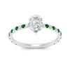 Load image into Gallery viewer, three-fourth-under-halo-pear-shaped-diamond-engagement-ring-with-emerald-in-FD9168PERGEMGRANGLE3-NL-WG