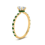 Load image into Gallery viewer, three-fourth-under-halo-pear-shaped-diamond-engagement-ring-with-emerald-in-FD9168PERGEMGRANGLE3-NL-YG
