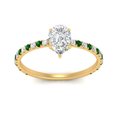 three-fourth-under-halo-pear-shaped-diamond-engagement-ring-with-emerald-in-FD9168PERGEMGRANGLE3-NL-YG