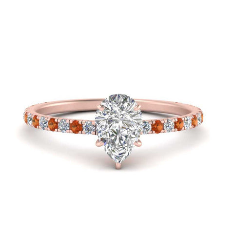 three-fourth-under-halo-pear-shaped-diamond-engagement-ring-with-orange-sapphire-in-FD9168PERGSAORANGLE3-NL-RG