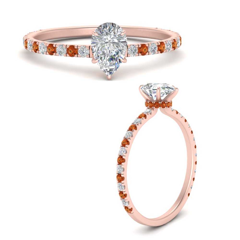 three-fourth-under-halo-pear-shaped-diamond-engagement-ring-with-orange-sapphire-in-FD9168PERGSAORANGLE3-NL-RG