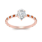 Load image into Gallery viewer, three-fourth-under-halo-pear-shaped-diamond-engagement-ring-with-orange-sapphire-in-FD9168PERGSAORANGLE3-NL-RG
