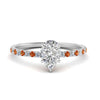 Load image into Gallery viewer, three-fourth-under-halo-pear-shaped-diamond-engagement-ring-with-orange-sapphire-in-FD9168PERGSAORANGLE3-NL-WG