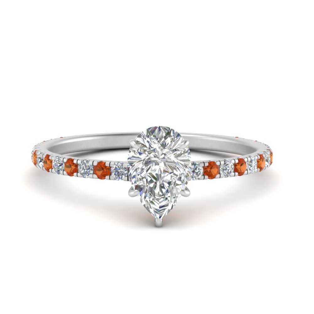 three-fourth-under-halo-pear-shaped-diamond-engagement-ring-with-orange-sapphire-in-FD9168PERGSAORANGLE3-NL-WG