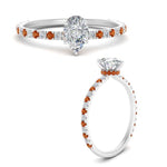 Load image into Gallery viewer, three-fourth-under-halo-pear-shaped-diamond-engagement-ring-with-orange-sapphire-in-FD9168PERGSAORANGLE3-NL-WG
