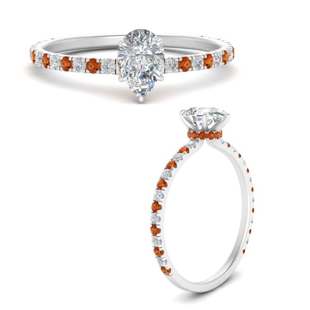 three-fourth-under-halo-pear-shaped-diamond-engagement-ring-with-orange-sapphire-in-FD9168PERGSAORANGLE3-NL-WG