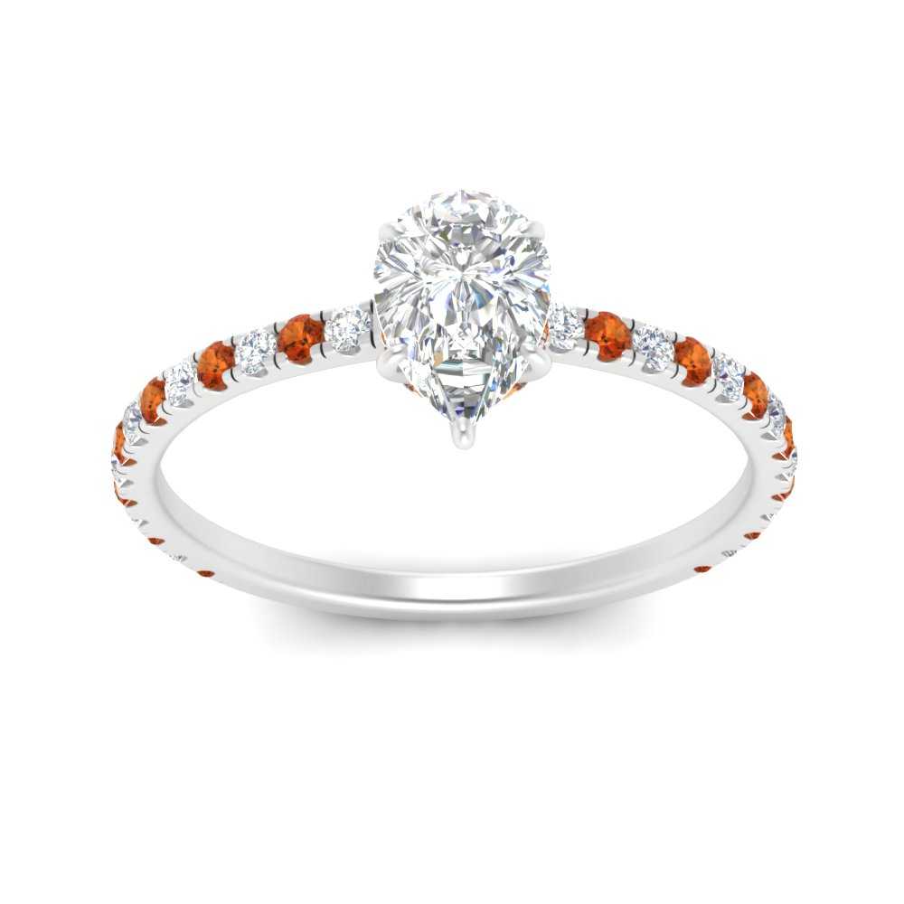 three-fourth-under-halo-pear-shaped-diamond-engagement-ring-with-orange-sapphire-in-FD9168PERGSAORANGLE3-NL-WG