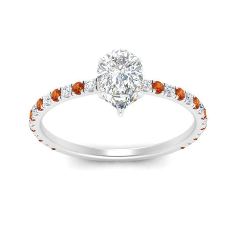three-fourth-under-halo-pear-shaped-diamond-engagement-ring-with-orange-sapphire-in-FD9168PERGSAORANGLE3-NL-WG