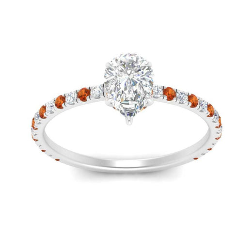 three-fourth-under-halo-pear-shaped-diamond-engagement-ring-with-orange-sapphire-in-FD9168PERGSAORANGLE3-NL-WG