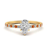 Load image into Gallery viewer, three-fourth-under-halo-pear-shaped-diamond-engagement-ring-with-orange-sapphire-in-FD9168PERGSAORANGLE3-NL-YG