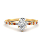 Load image into Gallery viewer, three-fourth-under-halo-pear-shaped-diamond-engagement-ring-with-orange-sapphire-in-FD9168PERGSAORANGLE3-NL-YG
