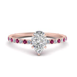 Load image into Gallery viewer, three-fourth-under-halo-pear-shaped-diamond-engagement-ring-with-pink-sapphire-in-FD9168PERGSADRPIANGLE3-NL-RG
