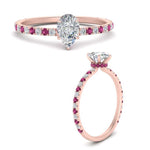 Load image into Gallery viewer, three-fourth-under-halo-pear-shaped-diamond-engagement-ring-with-pink-sapphire-in-FD9168PERGSADRPIANGLE3-NL-RG

