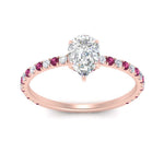 Load image into Gallery viewer, three-fourth-under-halo-pear-shaped-diamond-engagement-ring-with-pink-sapphire-in-FD9168PERGSADRPIANGLE3-NL-RG
