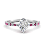 Load image into Gallery viewer, three-fourth-under-halo-pear-shaped-diamond-engagement-ring-with-pink-sapphire-in-FD9168PERGSADRPIANGLE3-NL-WG
