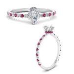 Load image into Gallery viewer, three-fourth-under-halo-pear-shaped-diamond-engagement-ring-with-pink-sapphire-in-FD9168PERGSADRPIANGLE3-NL-WG