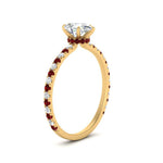 Load image into Gallery viewer, three-fourth-under-halo-pear-shaped-diamond-engagement-ring-with-ruby-in-FD9168PERGRUDRANGLE3-NL-YG
