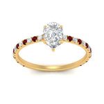 Load image into Gallery viewer, three-fourth-under-halo-pear-shaped-diamond-engagement-ring-with-ruby-in-FD9168PERGRUDRANGLE3-NL-YG
