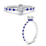 Load image into Gallery viewer, three-fourth-under-halo-pear-shaped-diamond-engagement-ring-with-sapphire-in-FD9168PERGSABLANGLE3-NL-WG