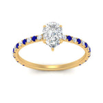 Load image into Gallery viewer, three-fourth-under-halo-pear-shaped-diamond-engagement-ring-with-sapphire-in-FD9168PERGSABLANGLE3-NL-YG
