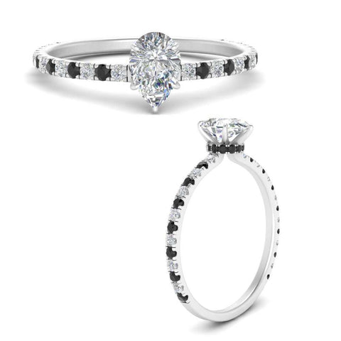 three-fourth-under-halo-pear-shaped-engagement-ring-with-black-diamond-in-FD9168PERGBLACKANGLE3-NL-WG