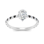Load image into Gallery viewer, three-fourth-under-halo-pear-shaped-engagement-ring-with-black-diamond-in-FD9168PERGBLACKANGLE3-NL-WG