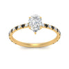 Load image into Gallery viewer, three-fourth-under-halo-pear-shaped-engagement-ring-with-black-diamond-in-FD9168PERGBLACKANGLE3-NL-YG