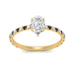 Load image into Gallery viewer, three-fourth-under-halo-pear-shaped-engagement-ring-with-black-diamond-in-FD9168PERGBLACKANGLE3-NL-YG
