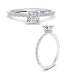Load image into Gallery viewer, three-fourth-under-halo-princess-cut-diamond-engagement-ring-in-FD9168PRRANGLE3-NL-WG
