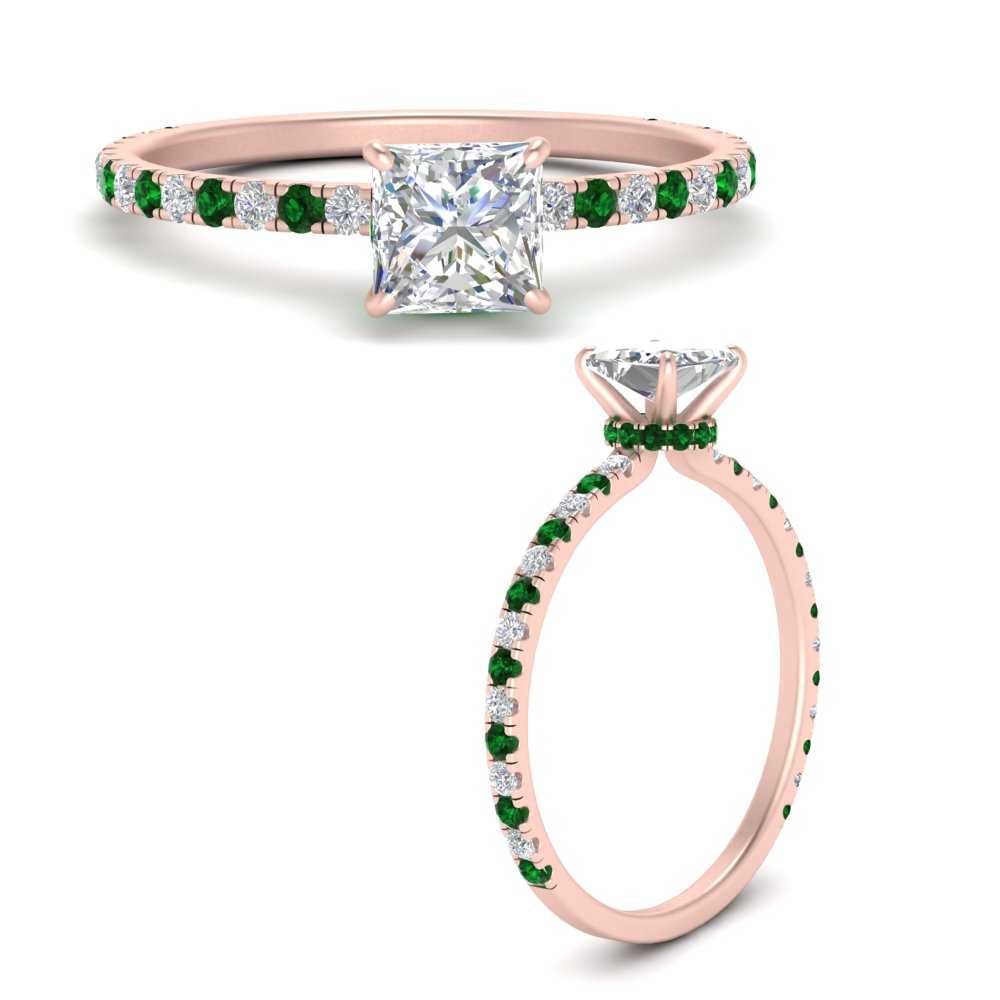 three-fourth-under-halo-princess-cut-diamond-engagement-ring-with-emerald-in-FD9168PRRGEMGRANGLE3-NL-RG