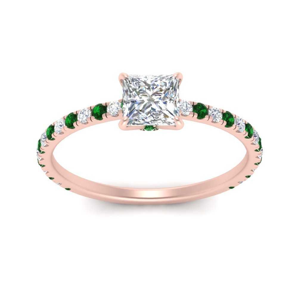 three-fourth-under-halo-princess-cut-diamond-engagement-ring-with-emerald-in-FD9168PRRGEMGRANGLE3-NL-RG