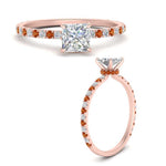 Load image into Gallery viewer, three-fourth-under-halo-princess-cut-diamond-engagement-ring-with-orange-sapphire-in-FD9168PRRGSAORANGLE3-NL-RG
