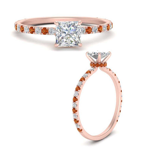 three-fourth-under-halo-princess-cut-diamond-engagement-ring-with-orange-sapphire-in-FD9168PRRGSAORANGLE3-NL-RG