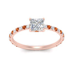 Load image into Gallery viewer, three-fourth-under-halo-princess-cut-diamond-engagement-ring-with-orange-sapphire-in-FD9168PRRGSAORANGLE3-NL-RG
