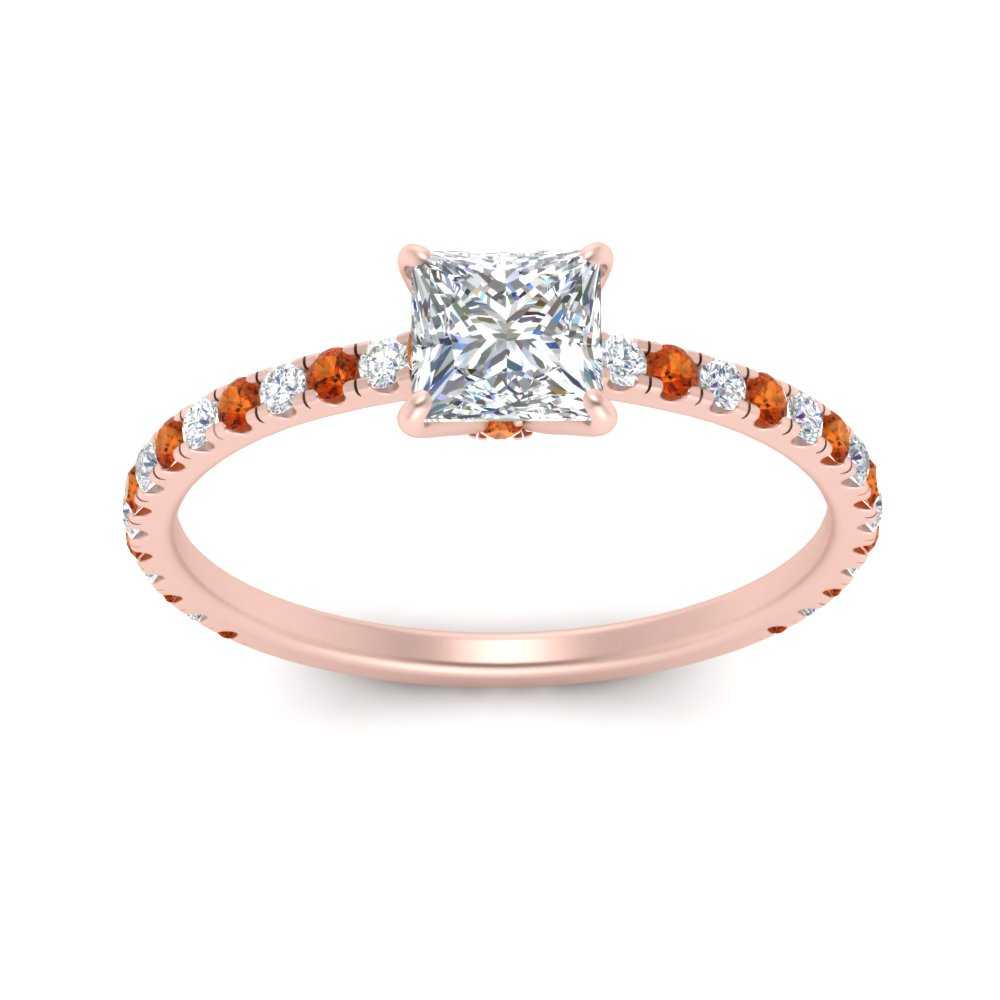 three-fourth-under-halo-princess-cut-diamond-engagement-ring-with-orange-sapphire-in-FD9168PRRGSAORANGLE3-NL-RG