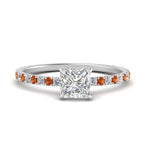 Load image into Gallery viewer, three-fourth-under-halo-princess-cut-diamond-engagement-ring-with-orange-sapphire-in-FD9168PRRGSAORANGLE3-NL-WG
